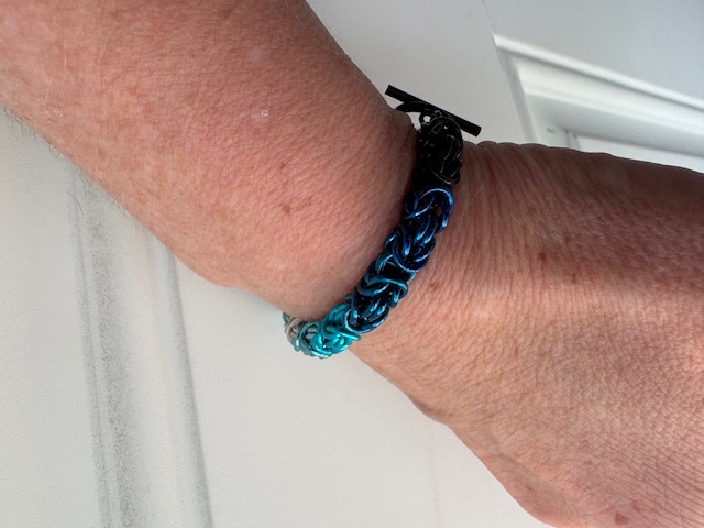 Ocean Waves Byzantine Chainmaille Bracelet, 7.25"