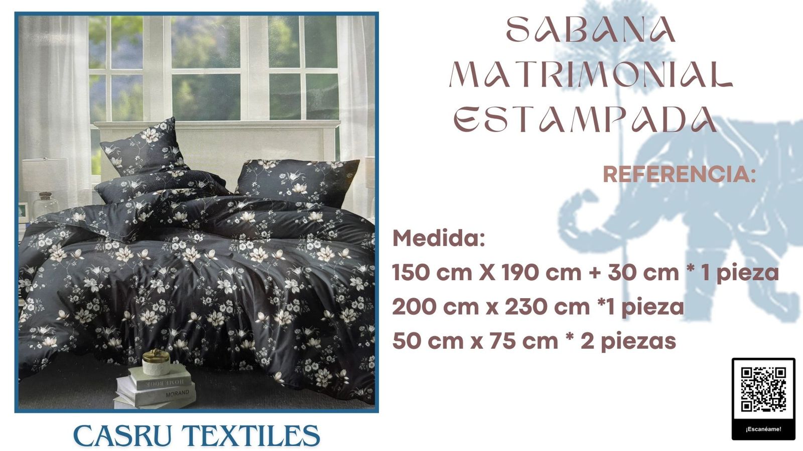 Sabana estampada matrimonial