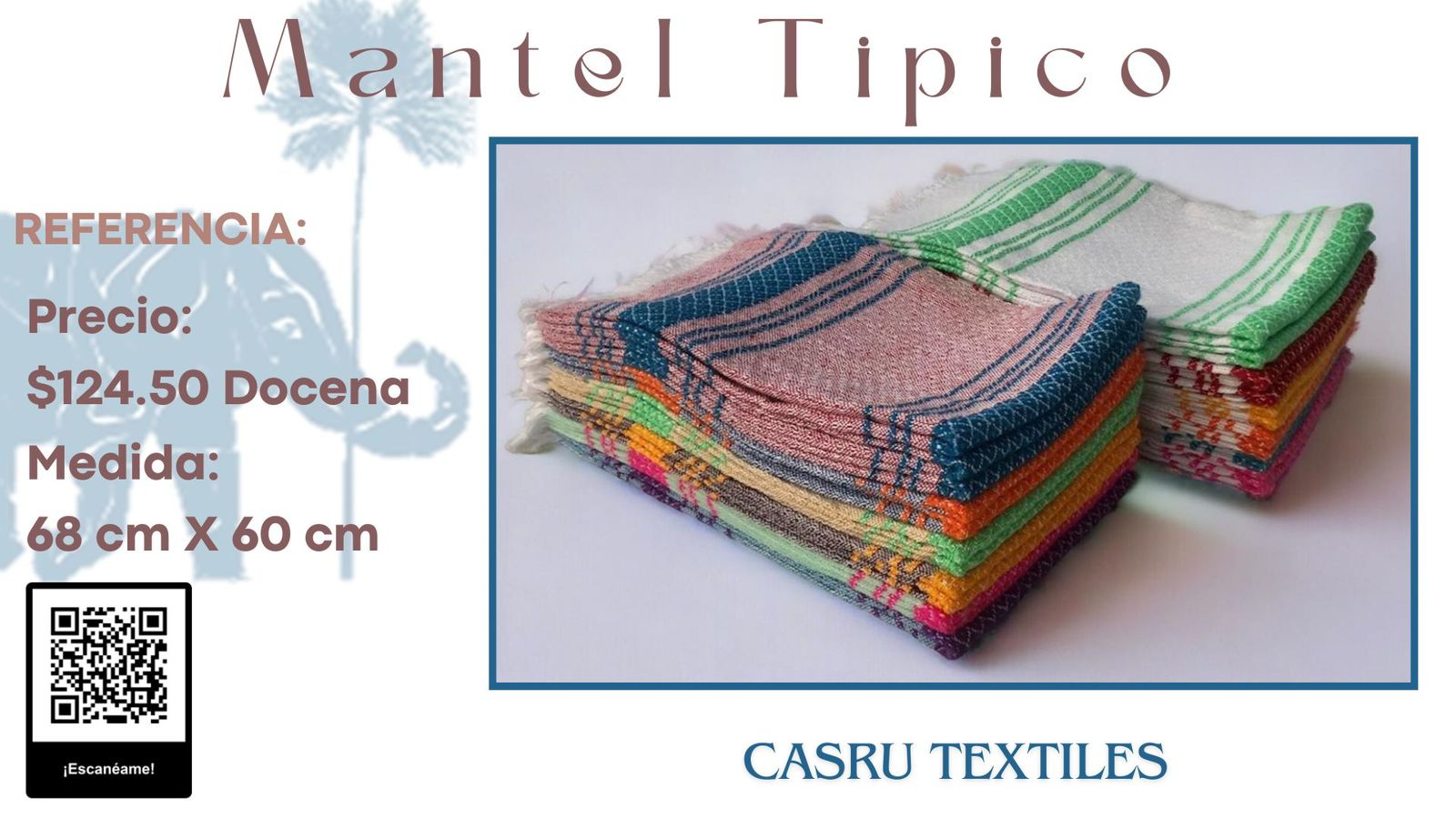 Mantelito Tipico (Blanco o Color)