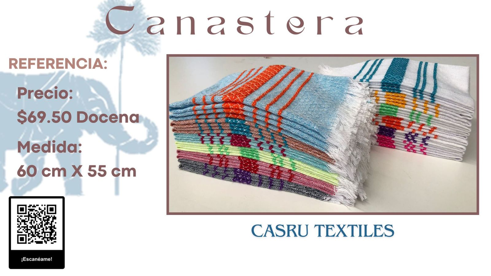 Canastera Fondo Color o Blanco