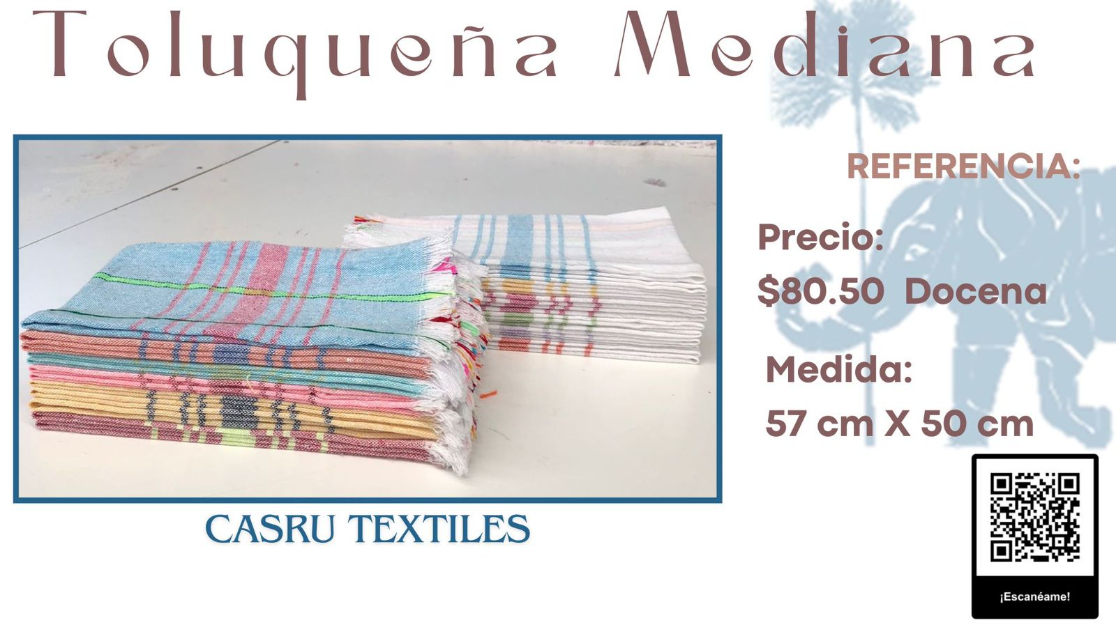 Toluqueńa Mediana fondo Color o Blanco