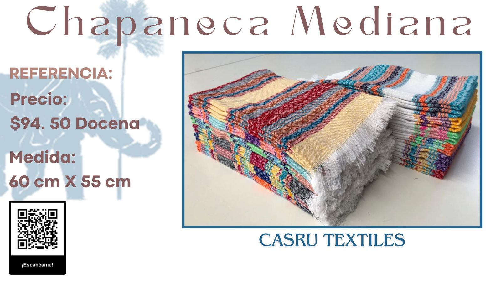 Chiapaneco Mediana Fondo Color o Blanco