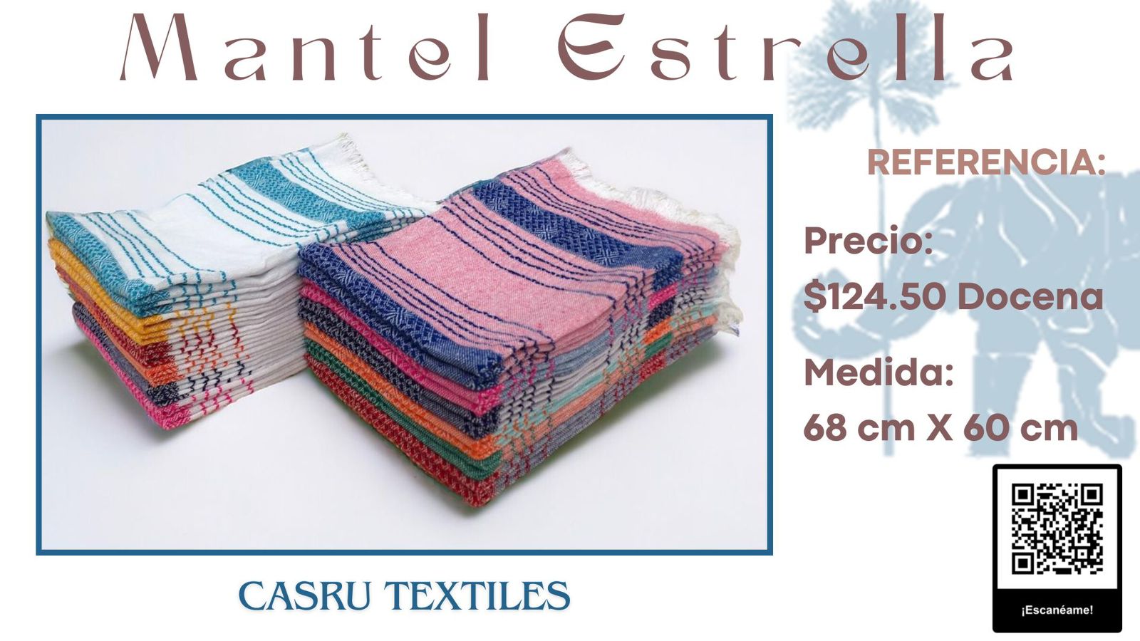 Mantelito Estrella Fondo Color o Blanco