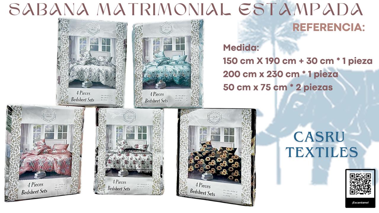 Sabana estampada matrimonial