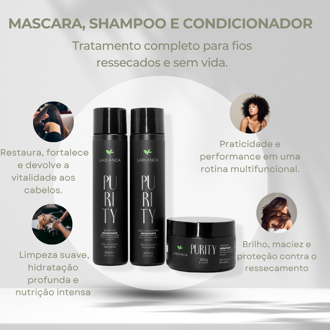 Kit Máscara + Shampoo e Condicionador