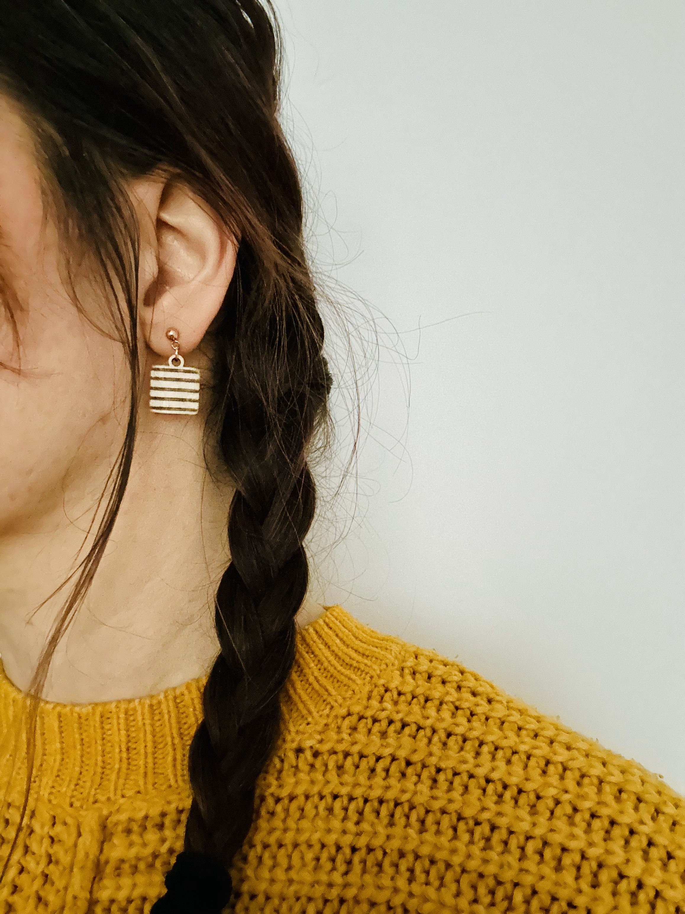 Holzohrring "Kante", natur