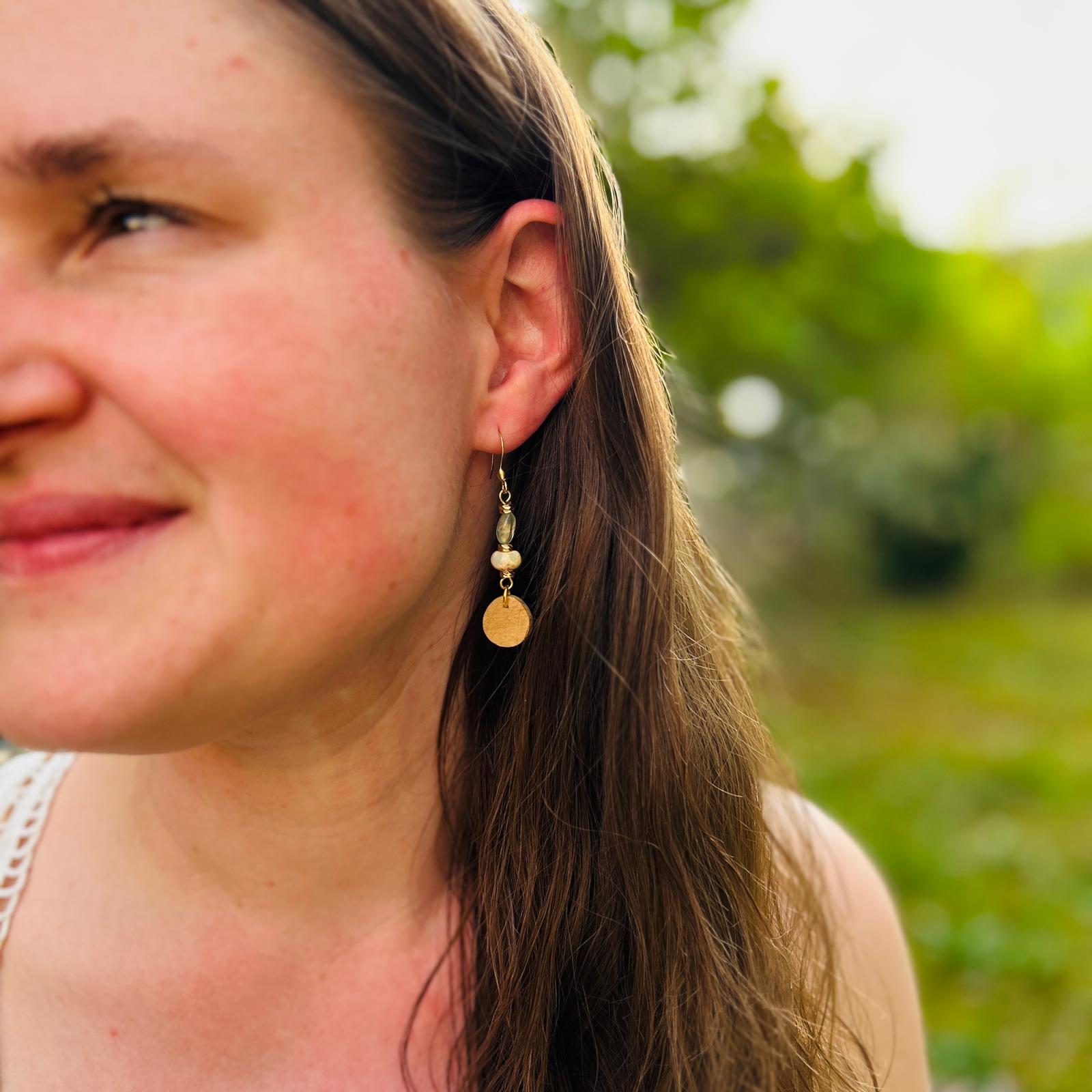 Ohrring „Prehnit & Jaspis“