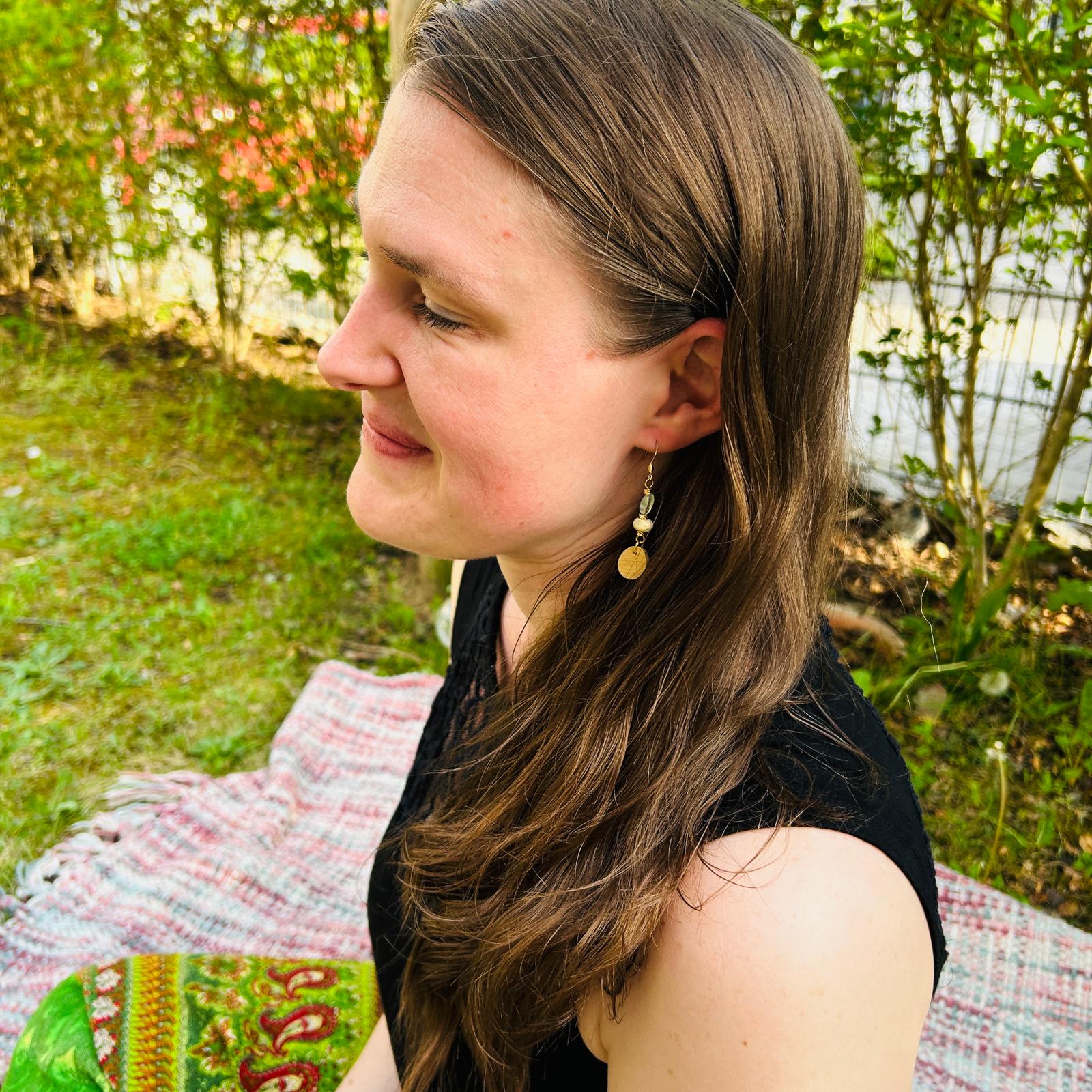 Ohrring „Prehnit & Jaspis“