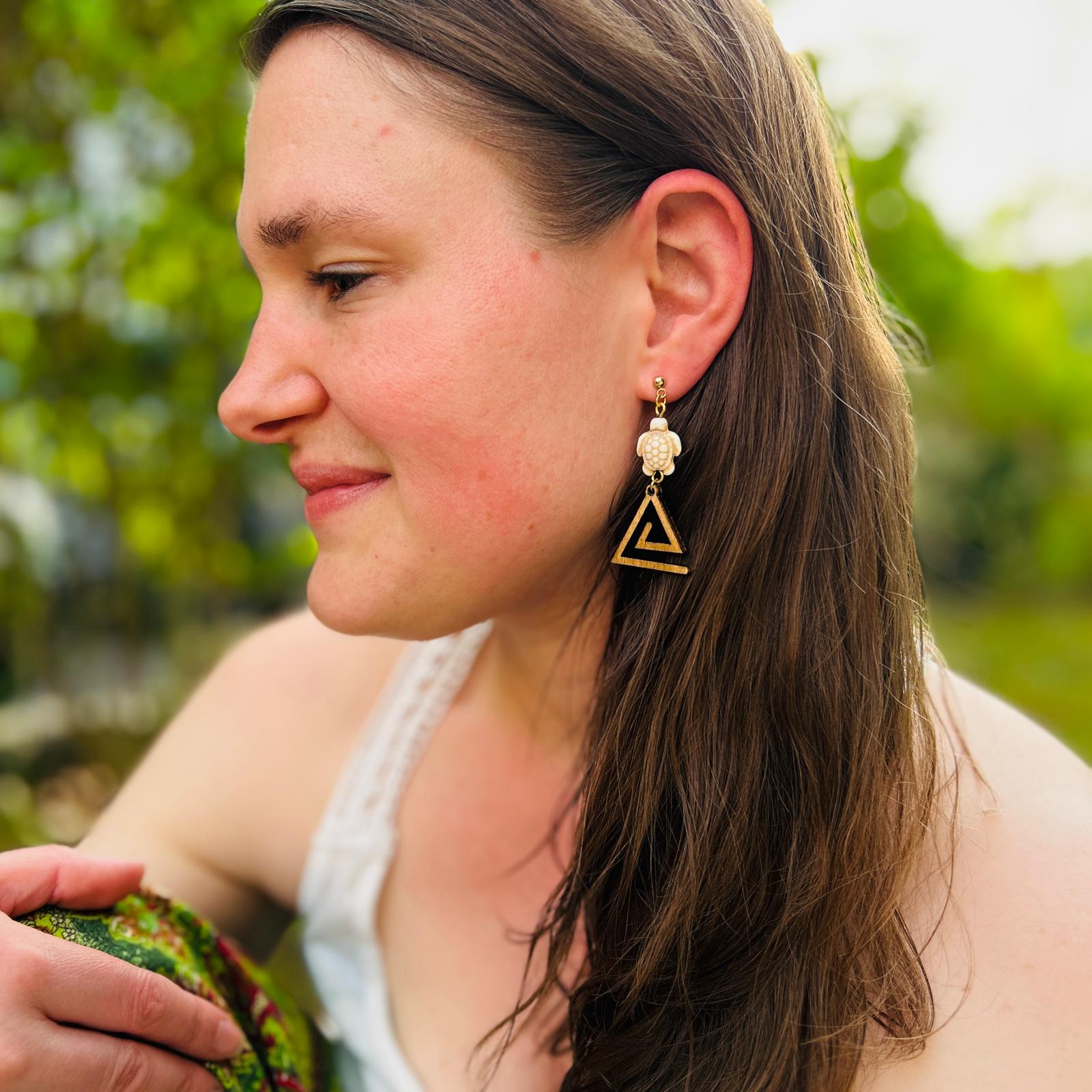 Ohrring „Wasser & Schildkröte“