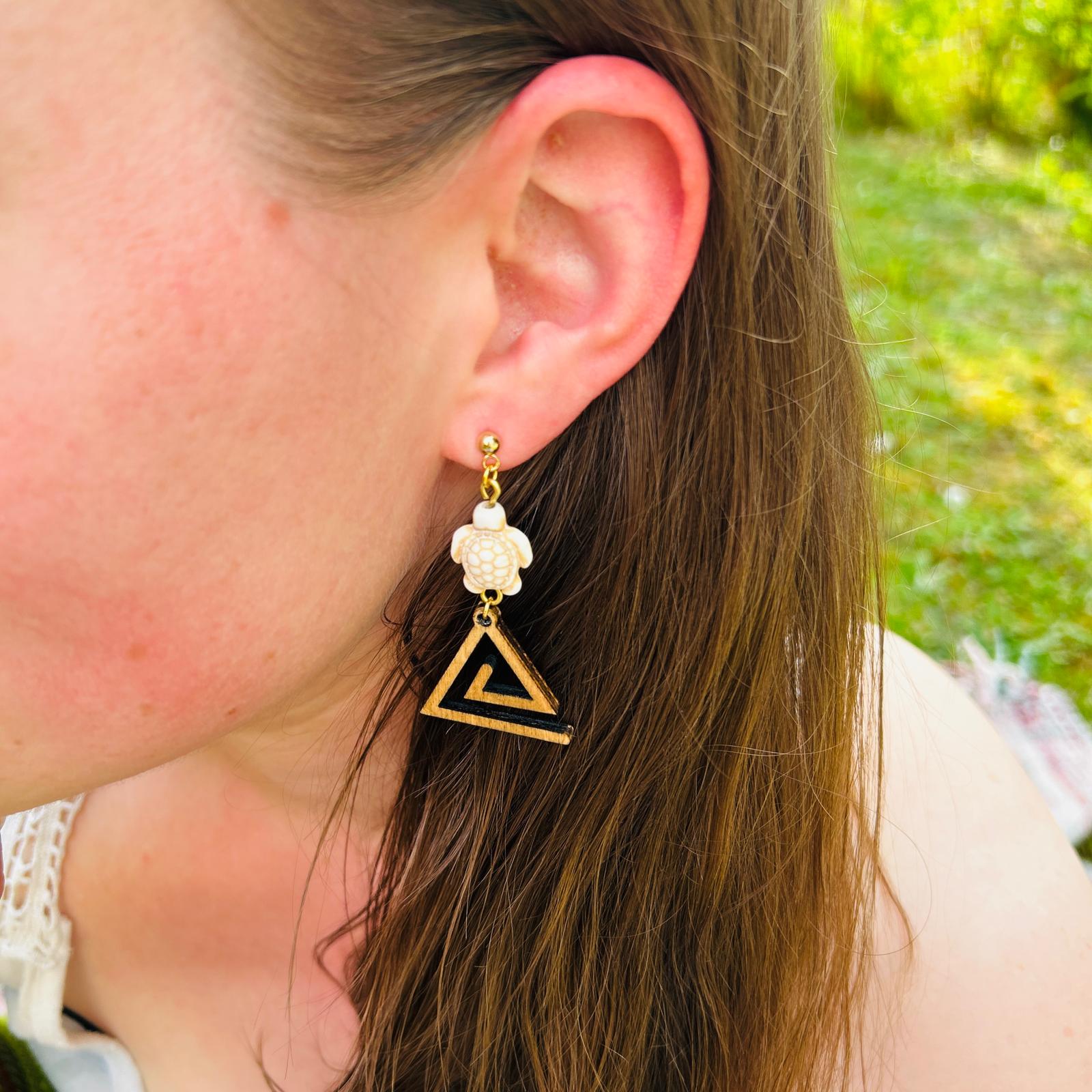 Ohrring „Wasser & Schildkröte“