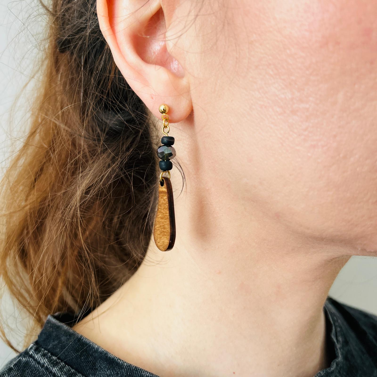 Ohrring "Tropfen & Glas"