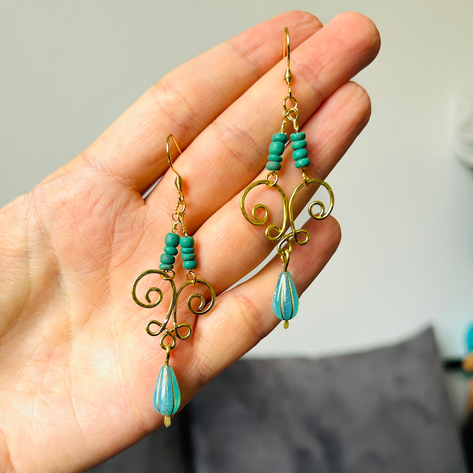 Ohrring "Kokos & Glas"