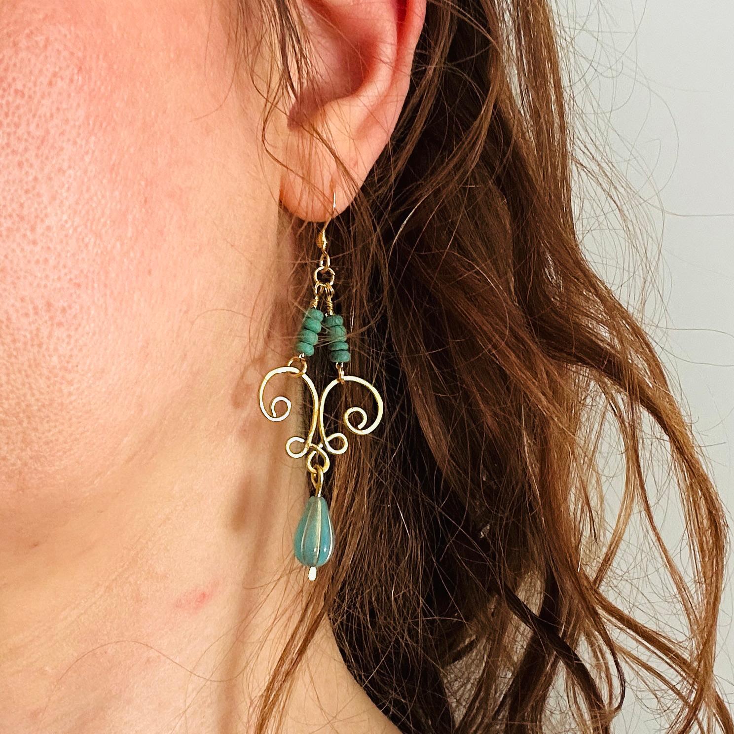 Ohrring "Kokos & Glas"