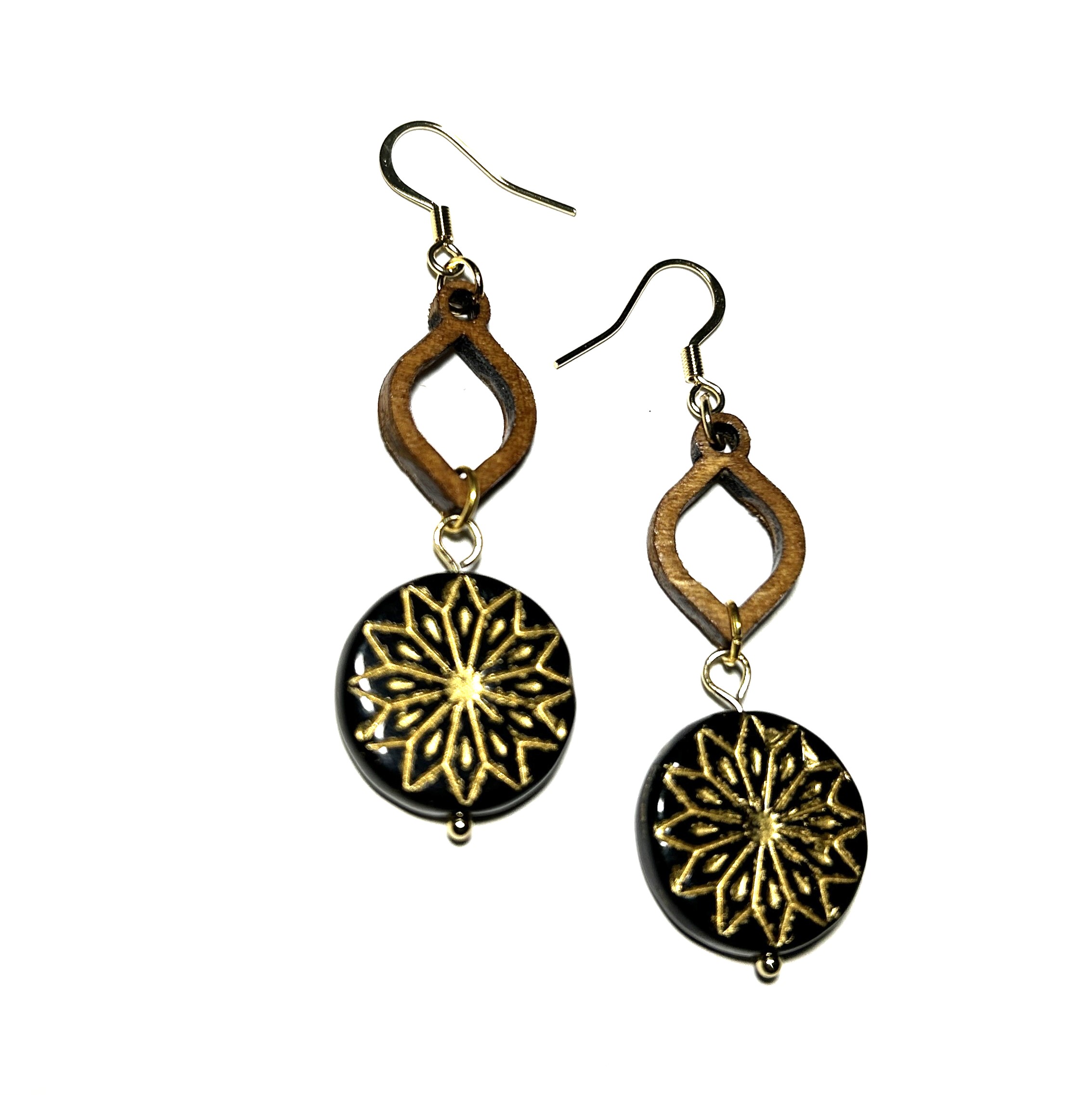 Ohrring "Glas Mandala schwarz"