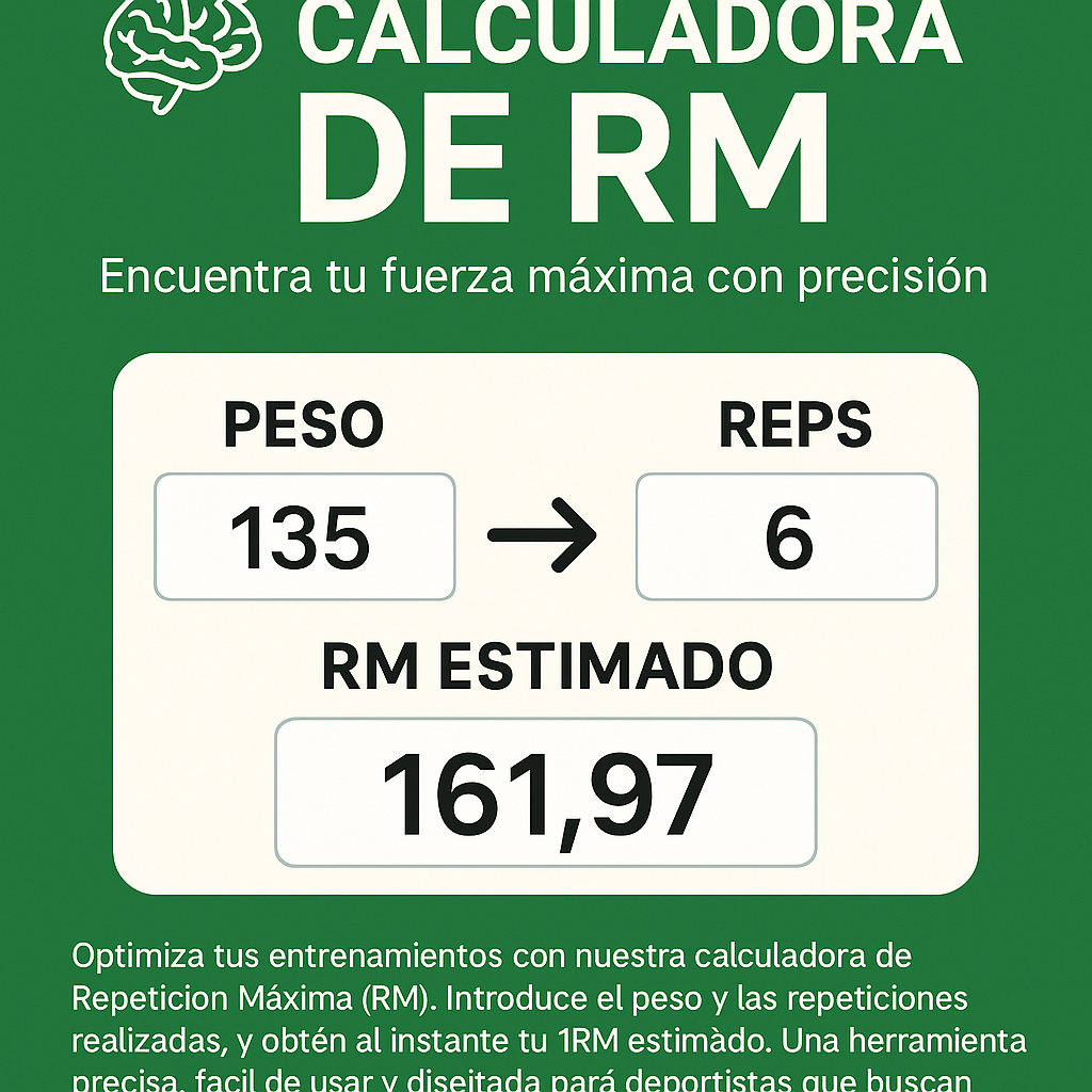 🧠 Calculadora de RM – Encuentra tu fuerza máxima con precisión