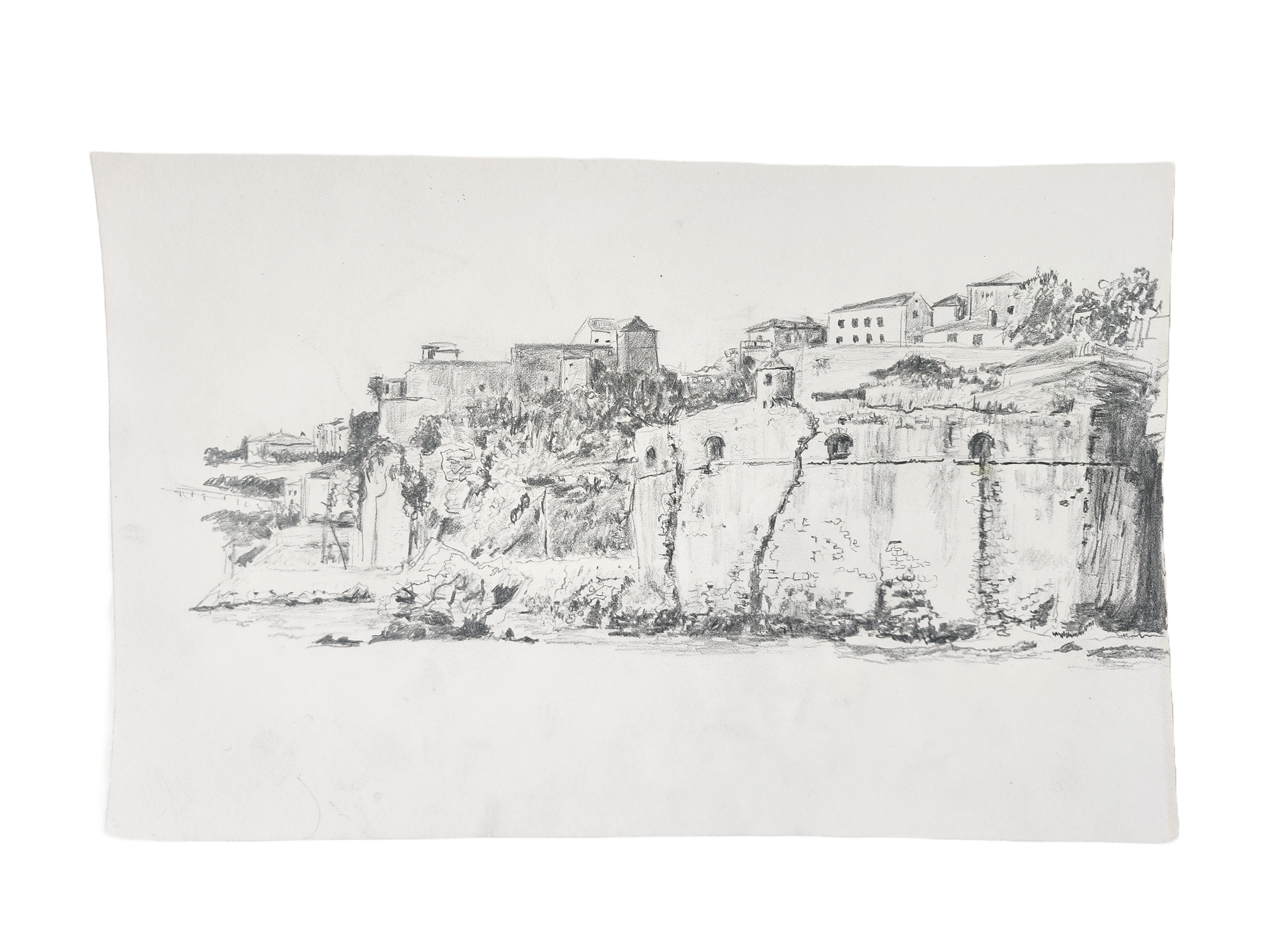 Vintage Landscape Sketch - Herceg Novi