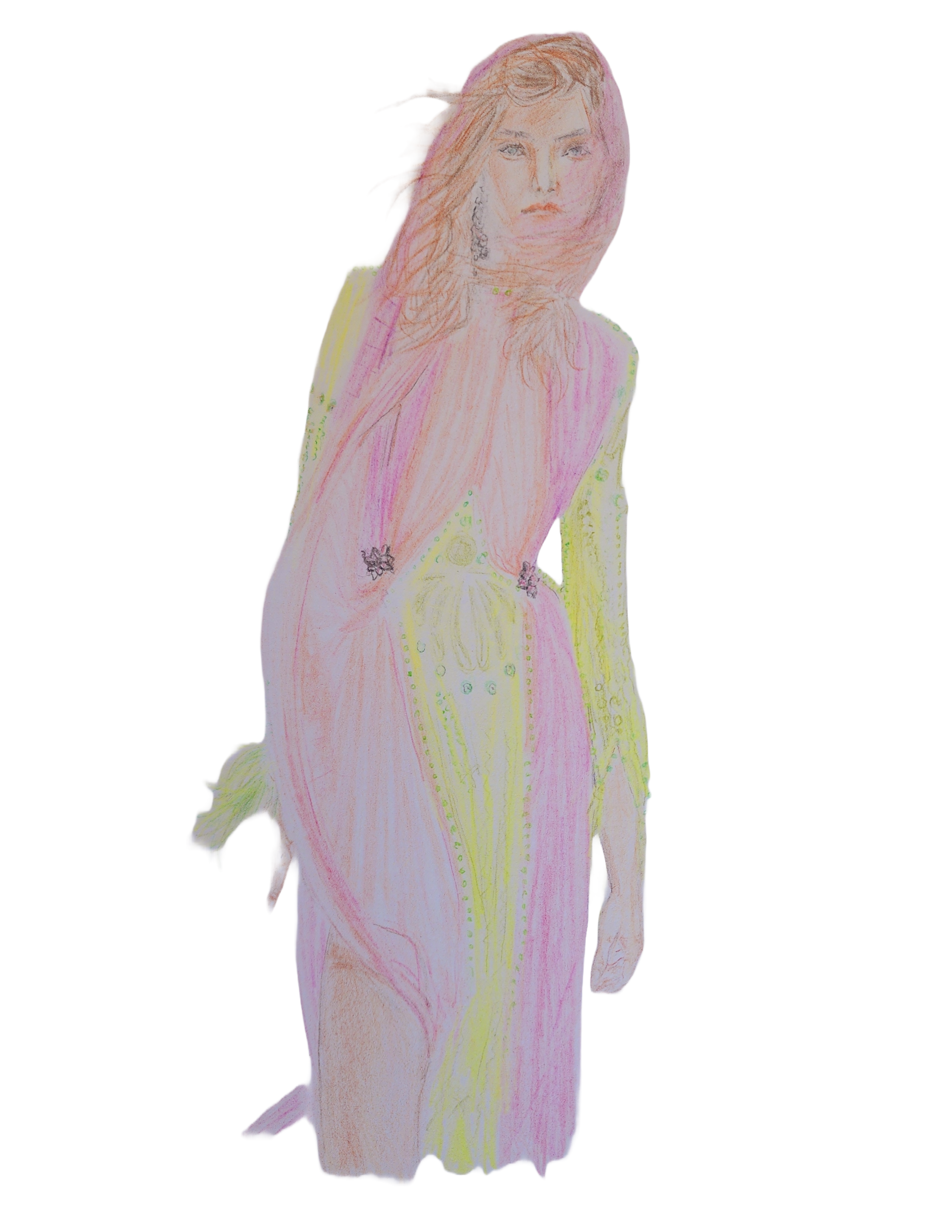 Elegant Fashion Illustration of a Modern Gown