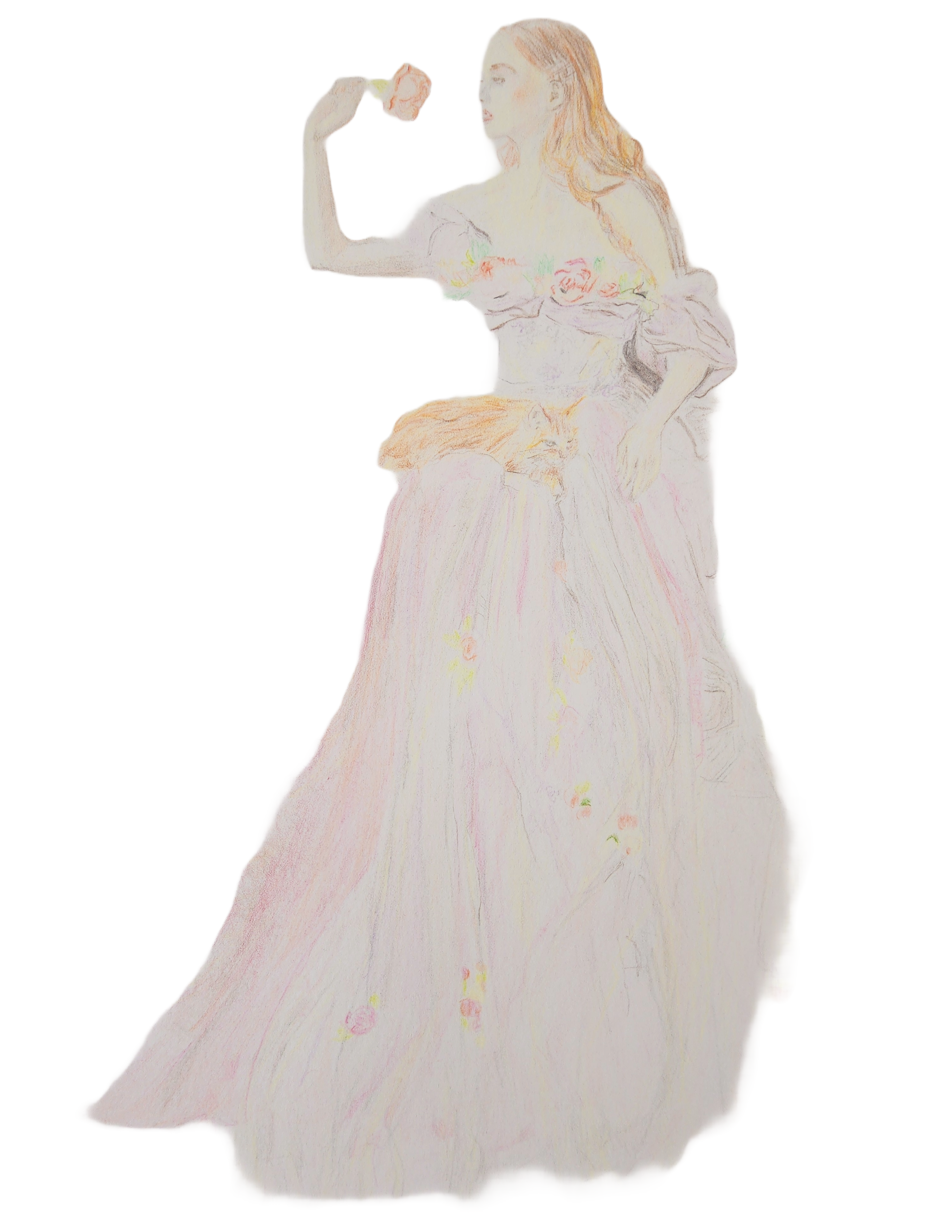 Elegant Lady in a Flower Garden