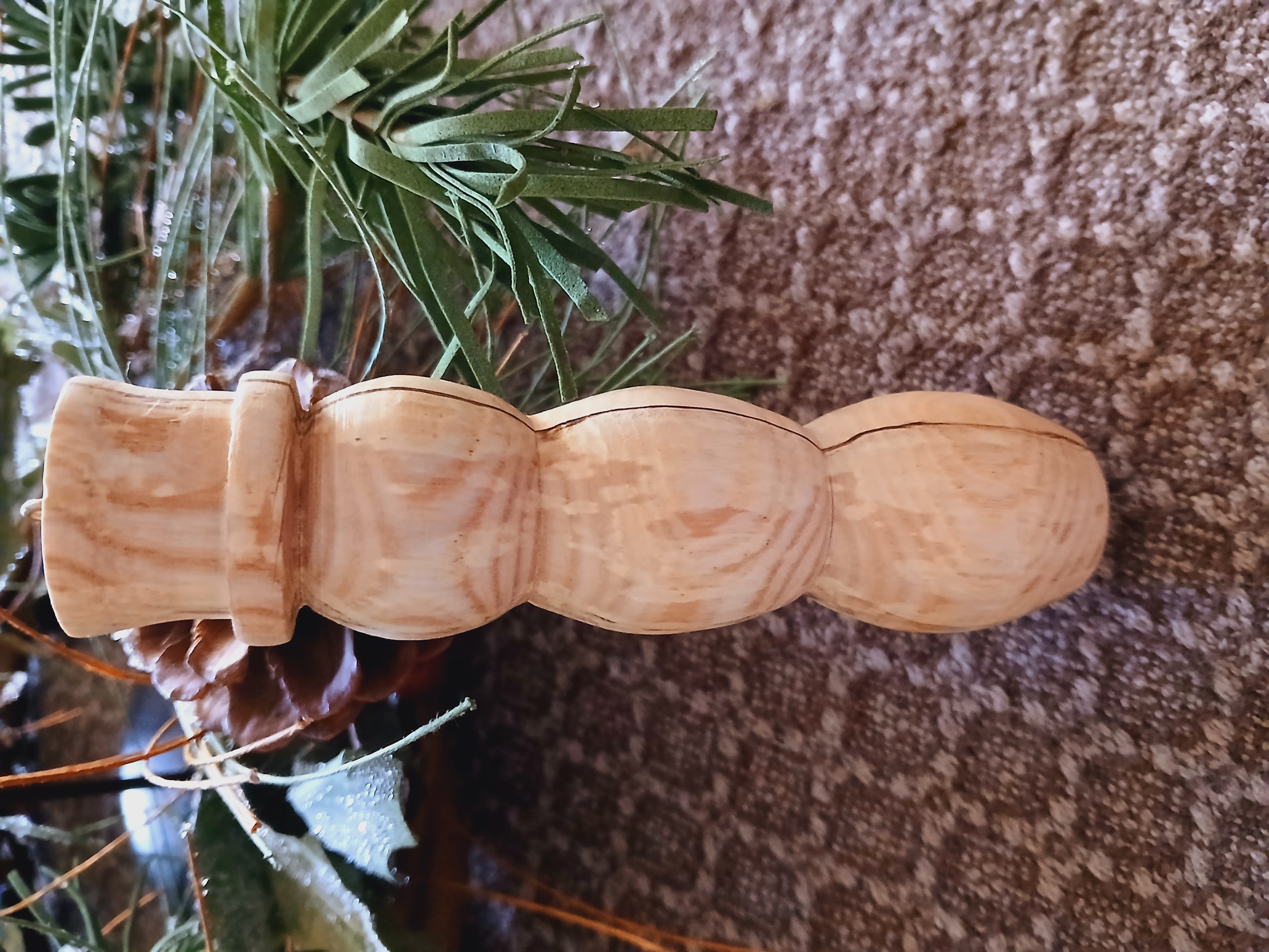 Handcrafted Wooden Ornament Snowman #2