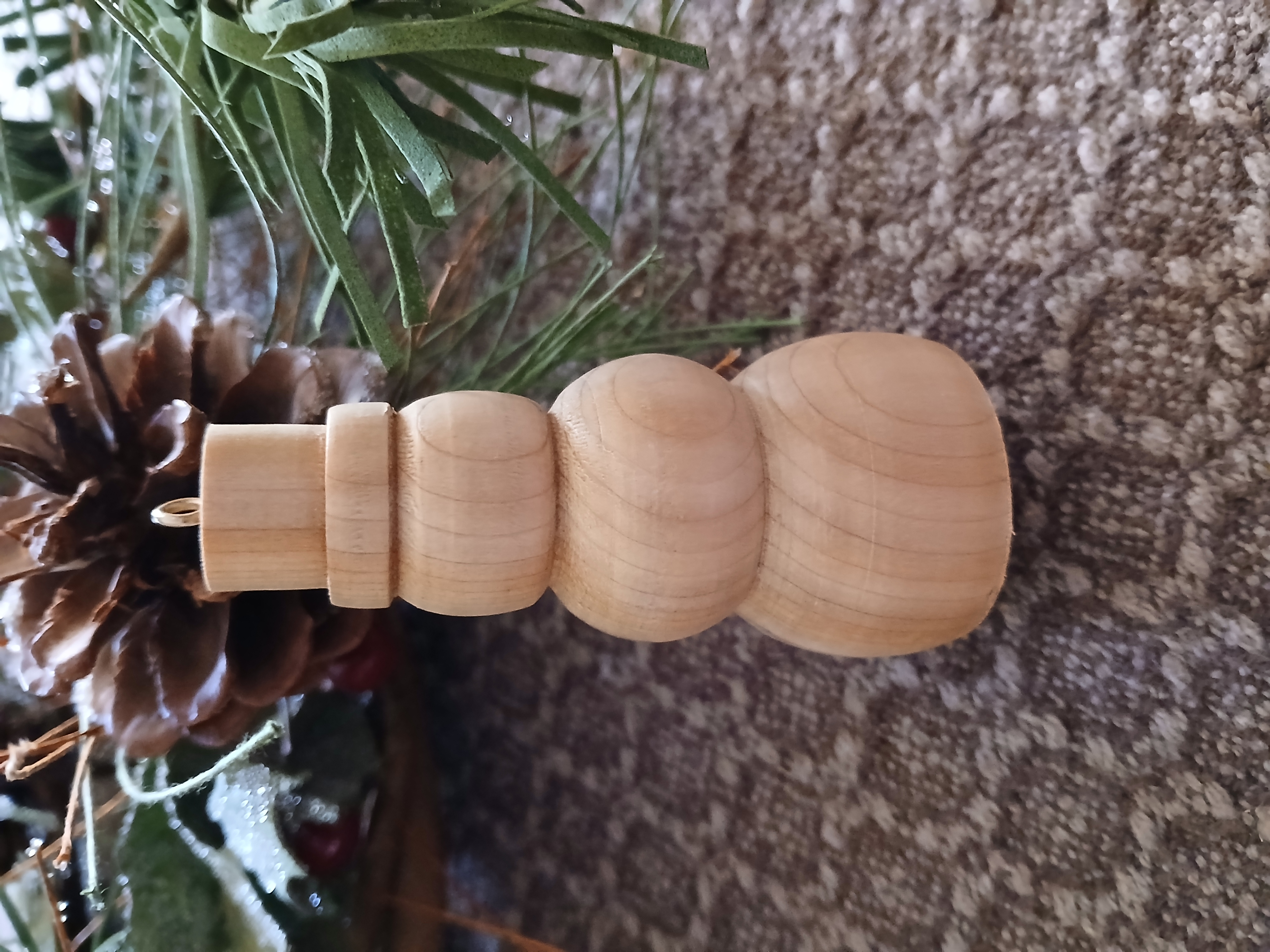 Wooden Snowman Ornament #1