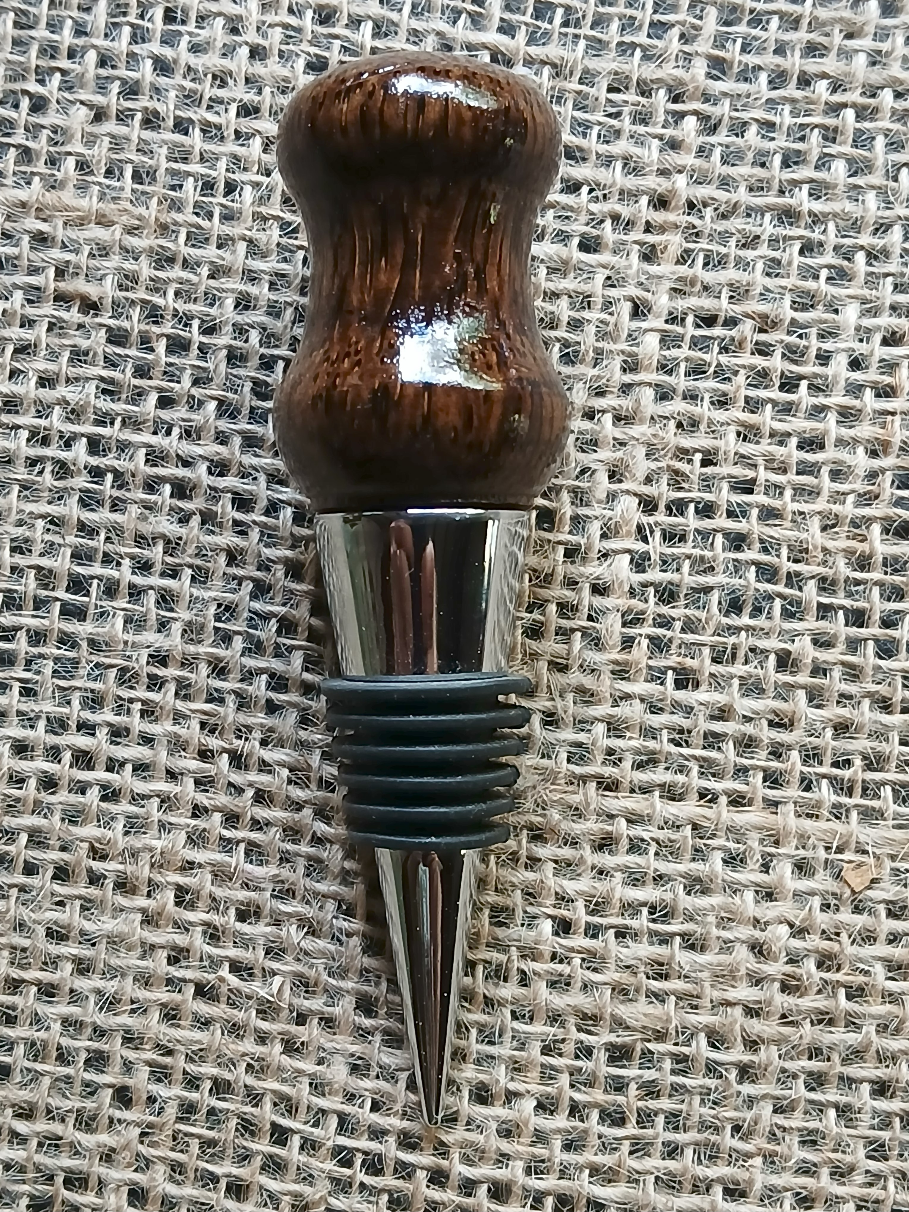 Wood and Stainless Steel Bottle Stopper
