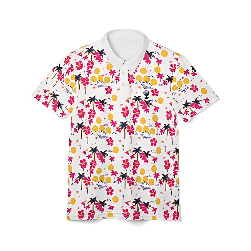 Sunset Hawaiian Polo Shirt