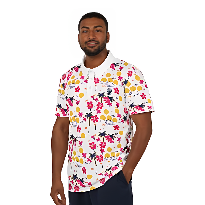 Sunset Hawaiian Polo Shirt