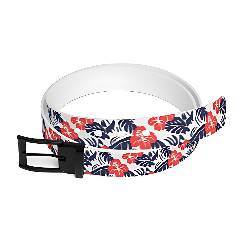 Red Flower Hawaiian Belt