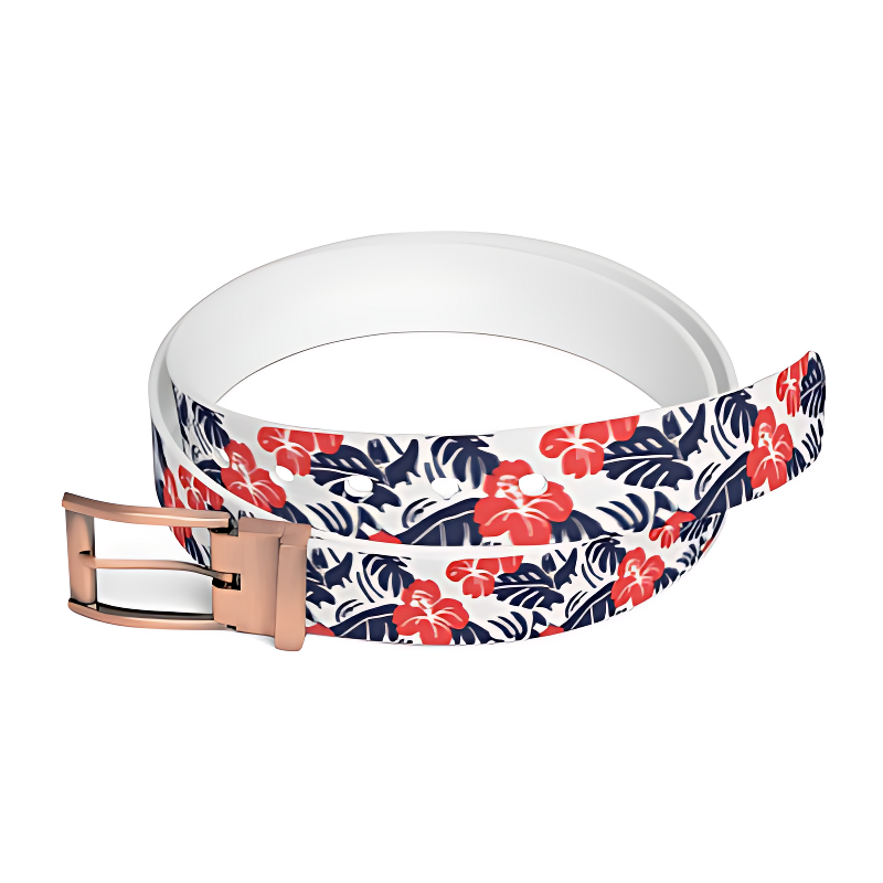 Red Flower Hawaiian Belt
