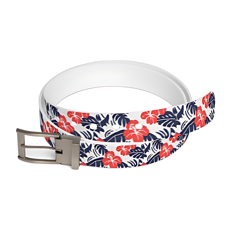 Red Flower Hawaiian Belt