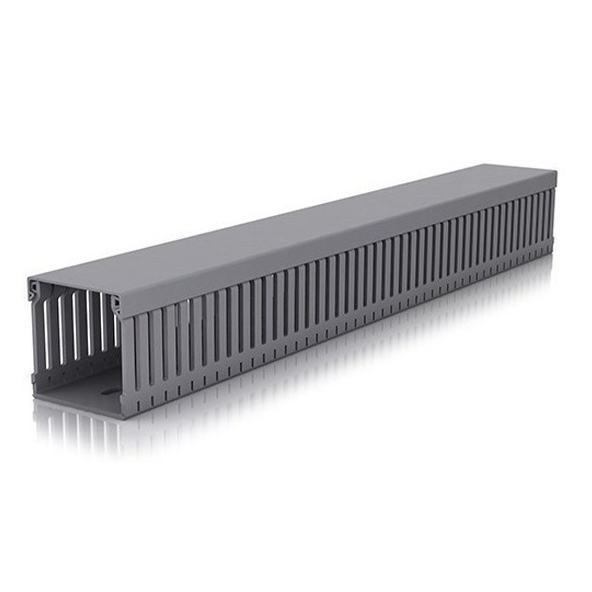 CANALETA RANURADA DE 60X60MM TIRA DE 2M GRIS