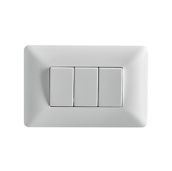 INTERRUPTOR TRIPLE 9/32 10A 250V BLANCO ARMADO STANFORD