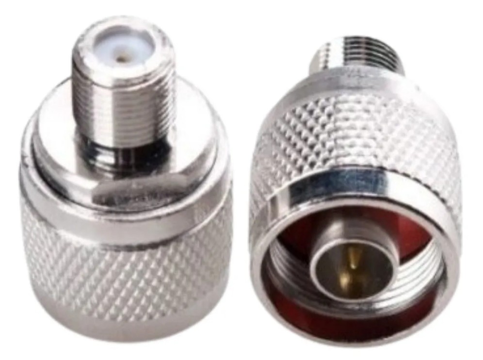 Adaptador Copla Coaxial Plateado N Macho F Hembra