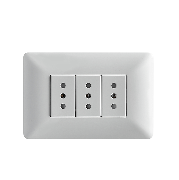 ENCHUFE TRIPLE 10A 250V BLANCO ARMADO STANFORD