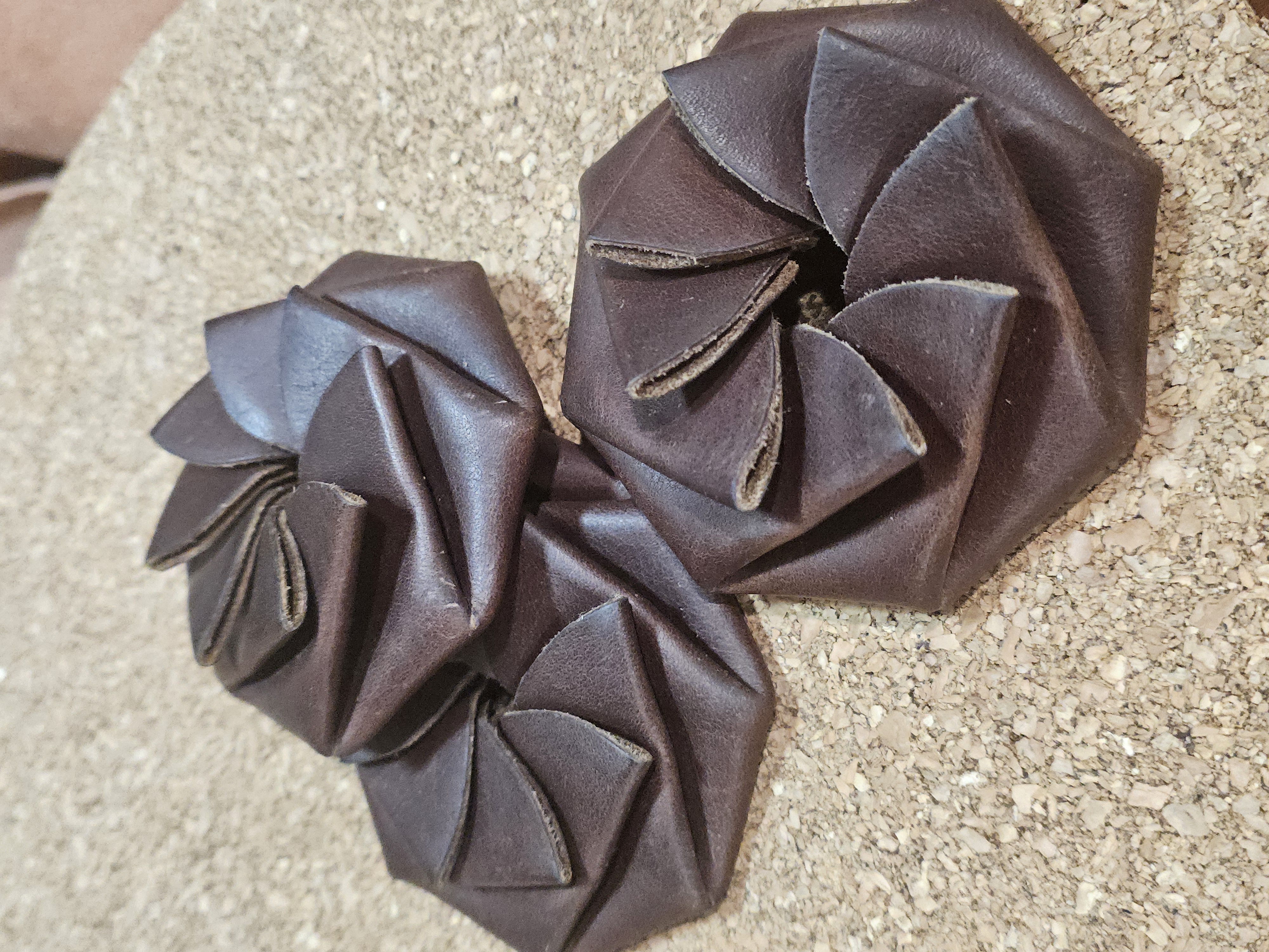 Handmade Leather Origami Coin Pouch