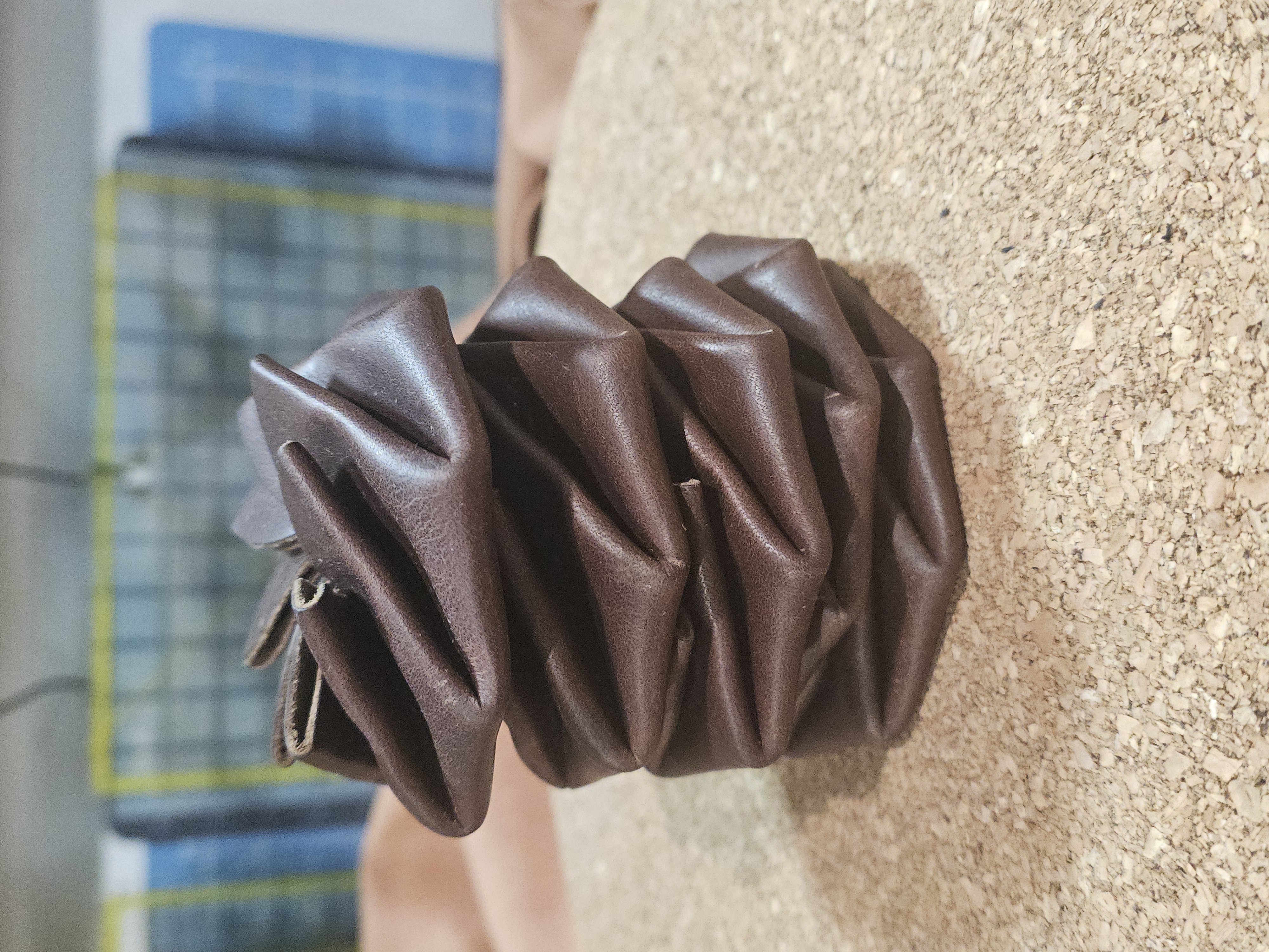 Handmade Leather Origami Coin Pouch