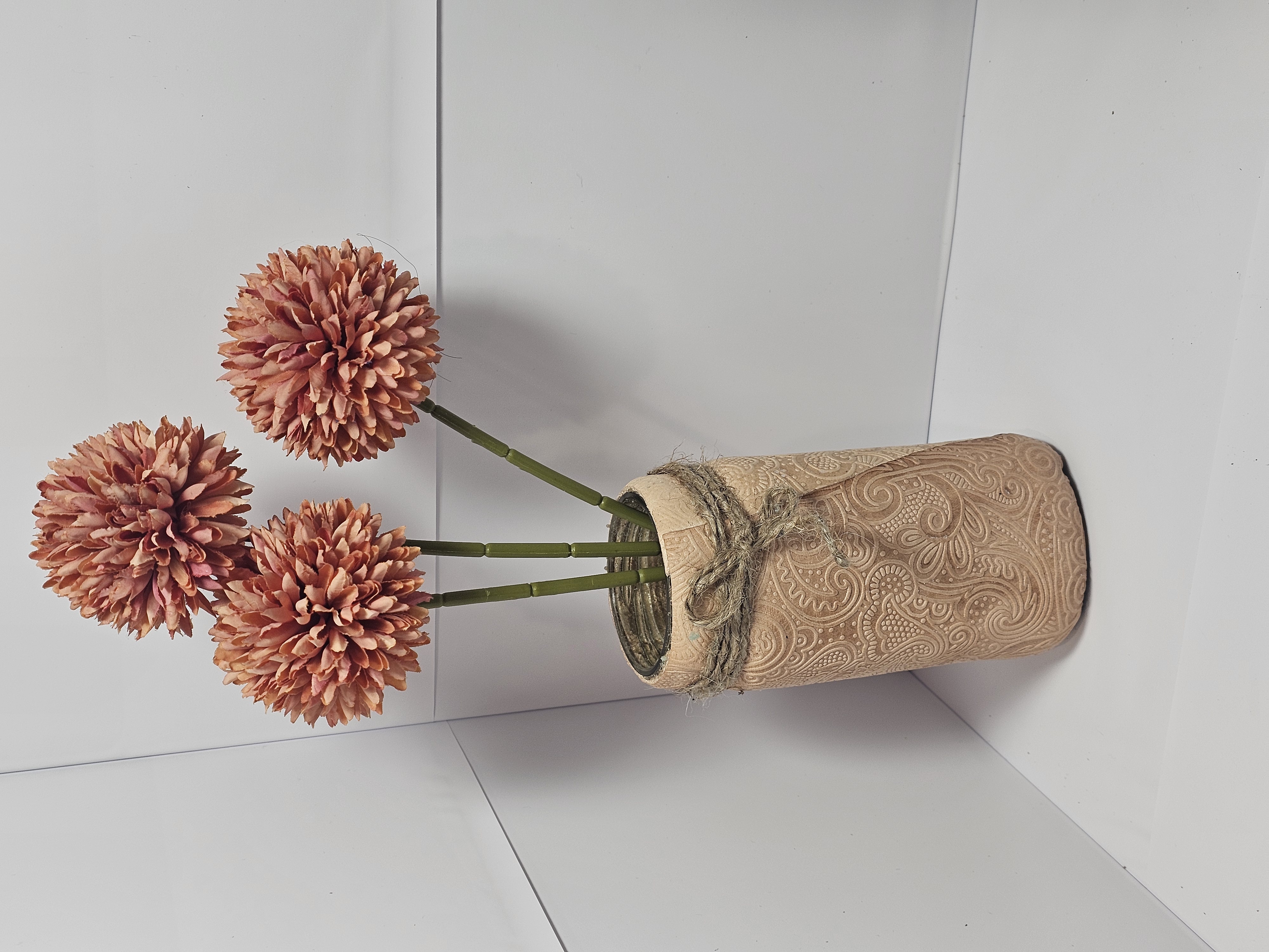 Leather Wrapped Glass Vase