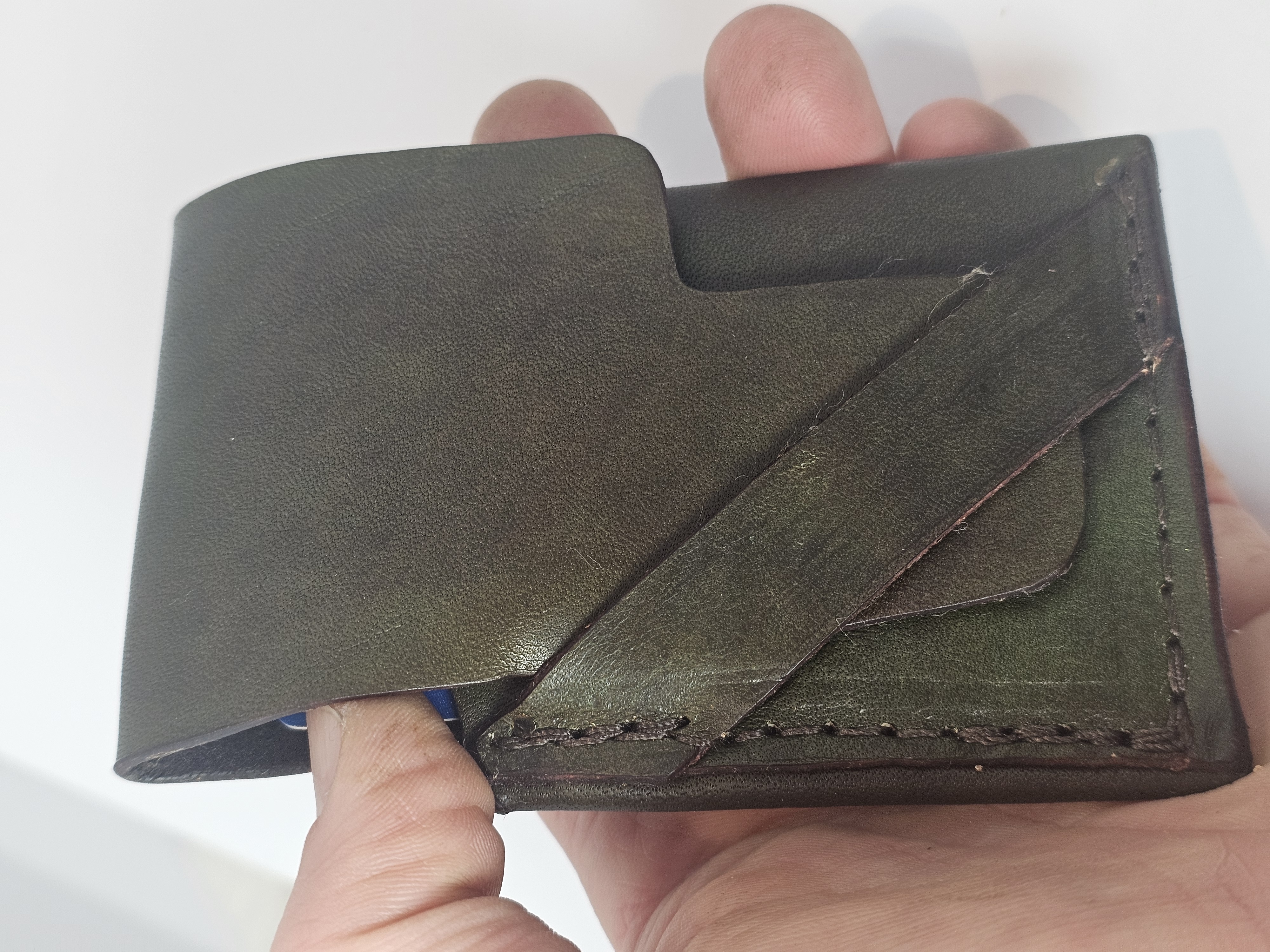 Green, Left Handed, Leather Card Holder