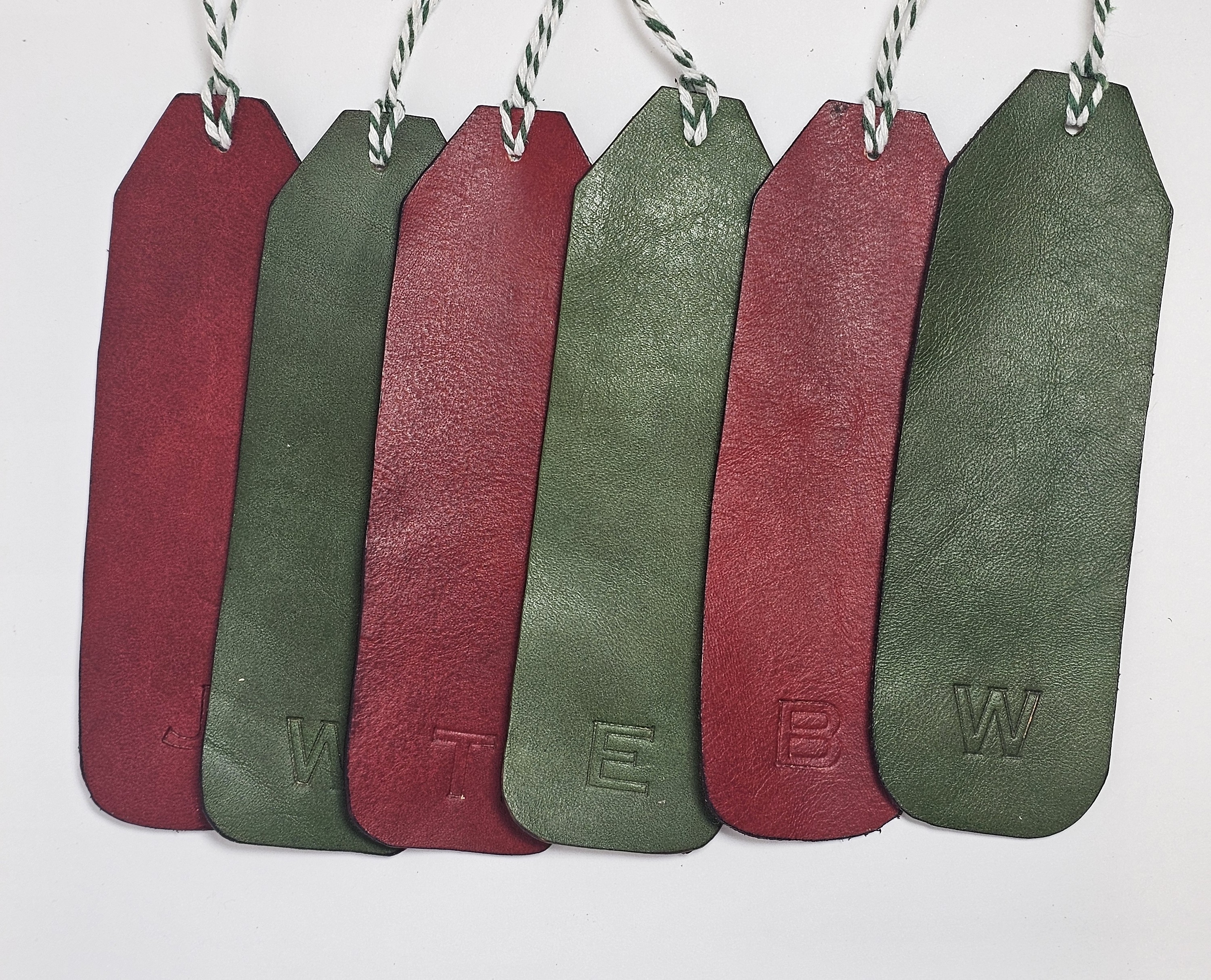 Leather Tags, Monogrammed, Stocking Tags