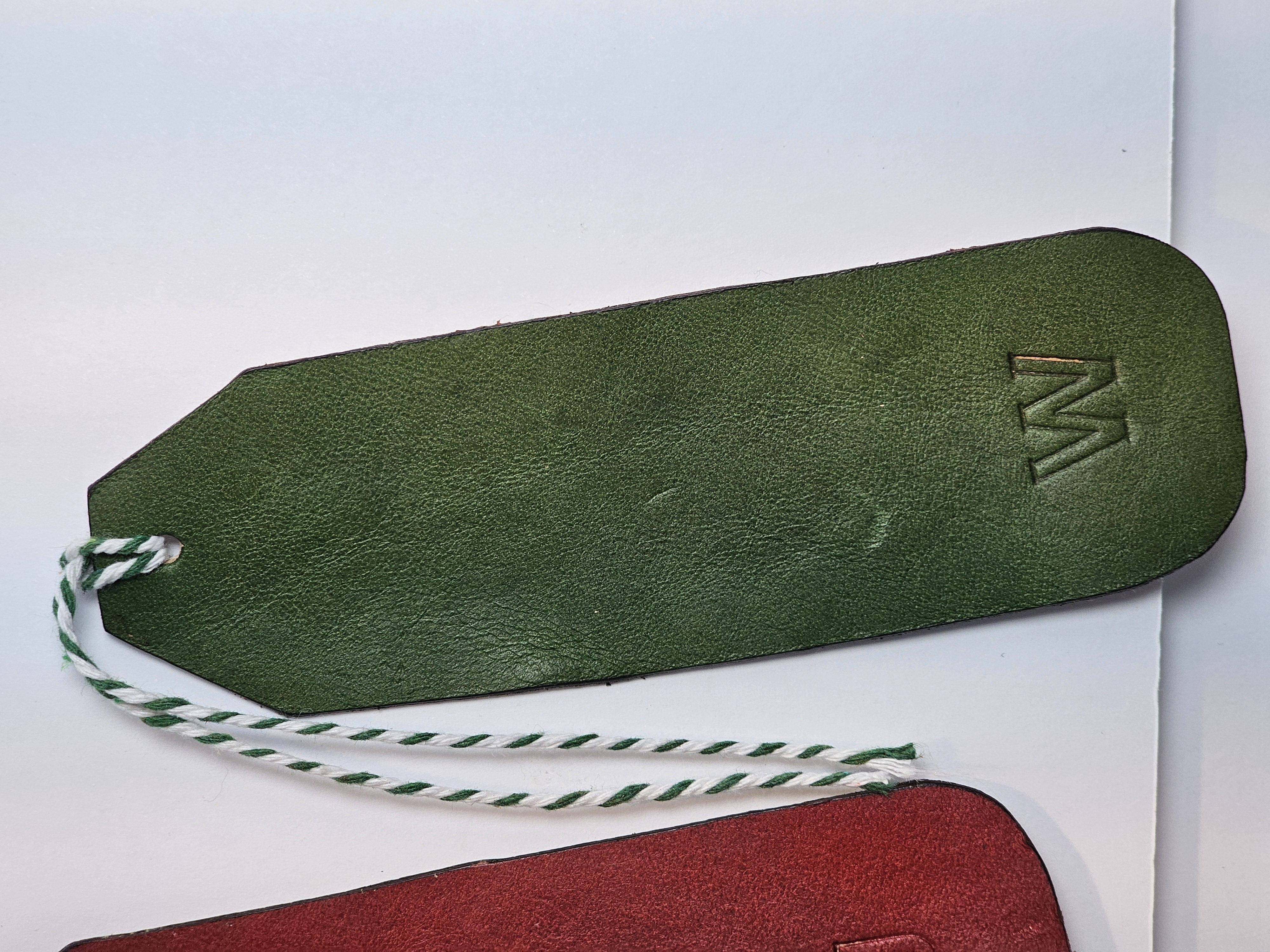 Leather Tags, Monogrammed, Stocking Tags