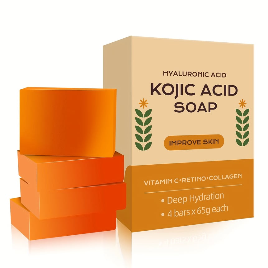 Yeast Soap Hyaluronic Acid, Vitamin C, Retinoic Acid, Collagen Deeply Moisturizes and Improves Skin Clear Smooth Skin - For All Body 65g*2 Net Wt. 4.58 oz