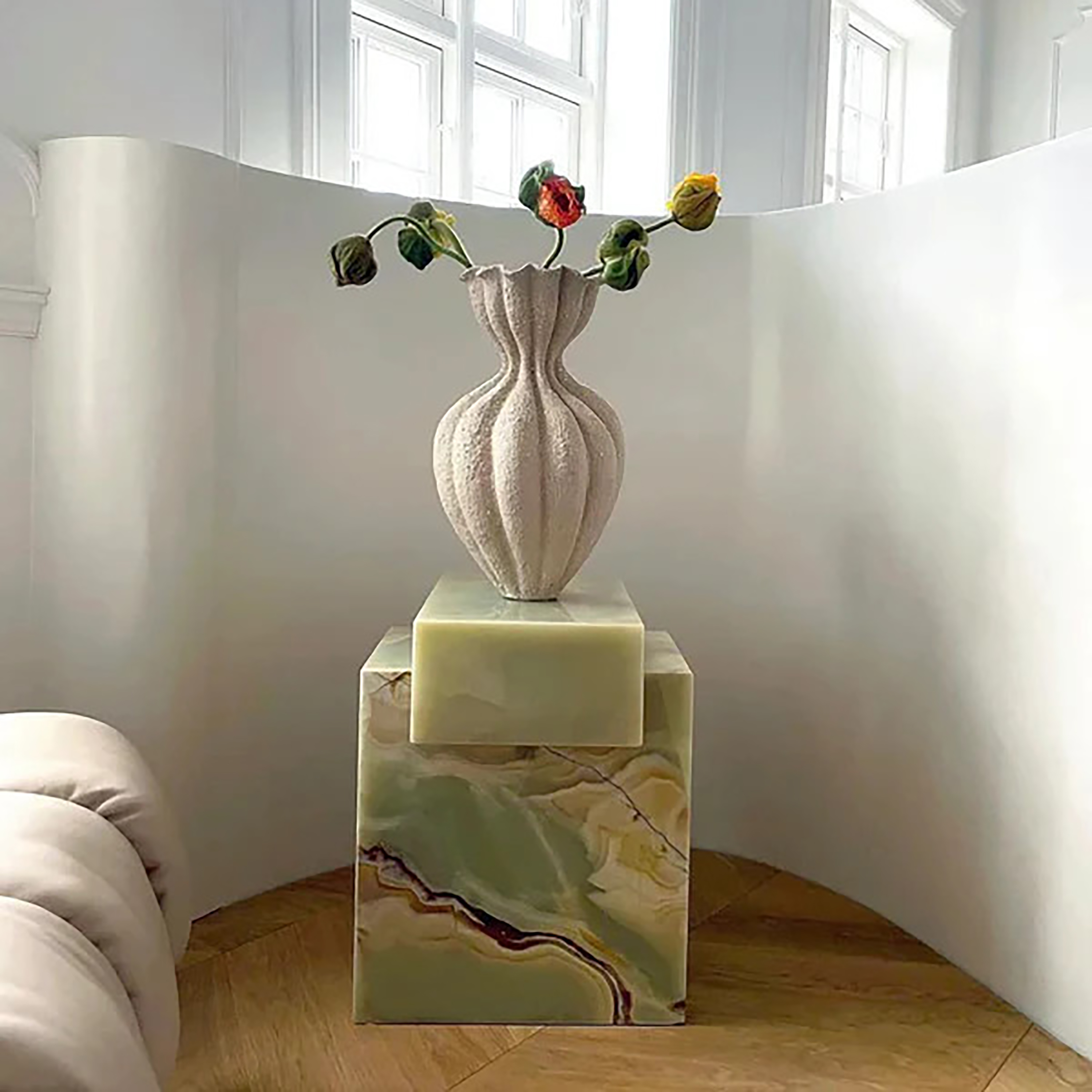 Gaia Green Onyx Side Table