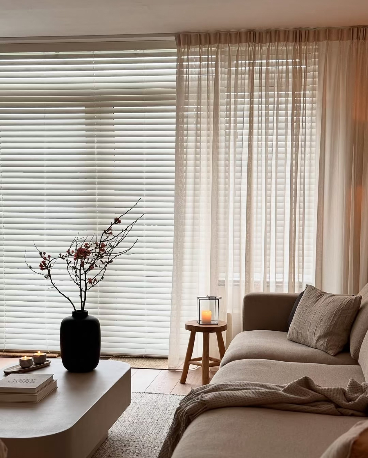 Cordless Wooden Blinds with Royal Valance, Room Darkening Horizontal Blinds, Inside Mount Window Shades for Privacy and Light Control