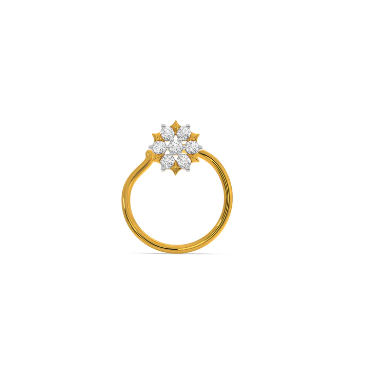 Gold Diamond Flower Ring