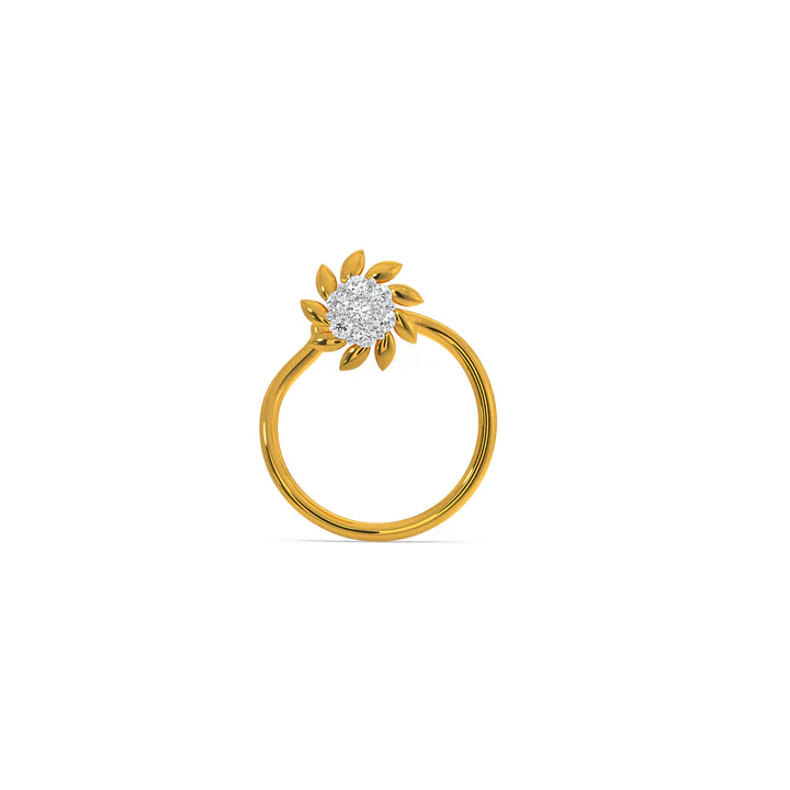 Gold and Diamond Flower Nose Ring