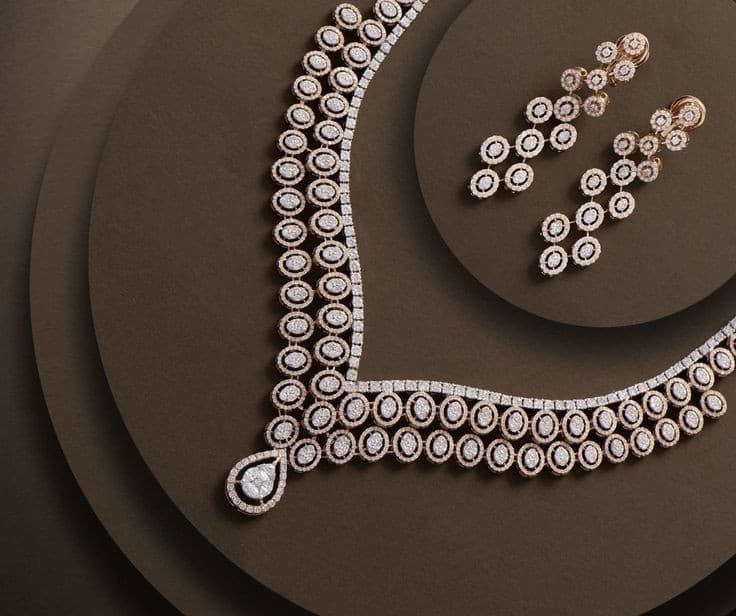 Luxury Lab grown Diamond Necklace and Earring Set