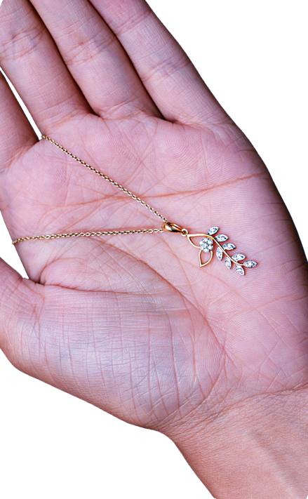 Gold Leaf Diamond Pendant