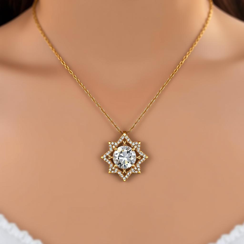 Gold Star Lab Grown Diamond Pendant