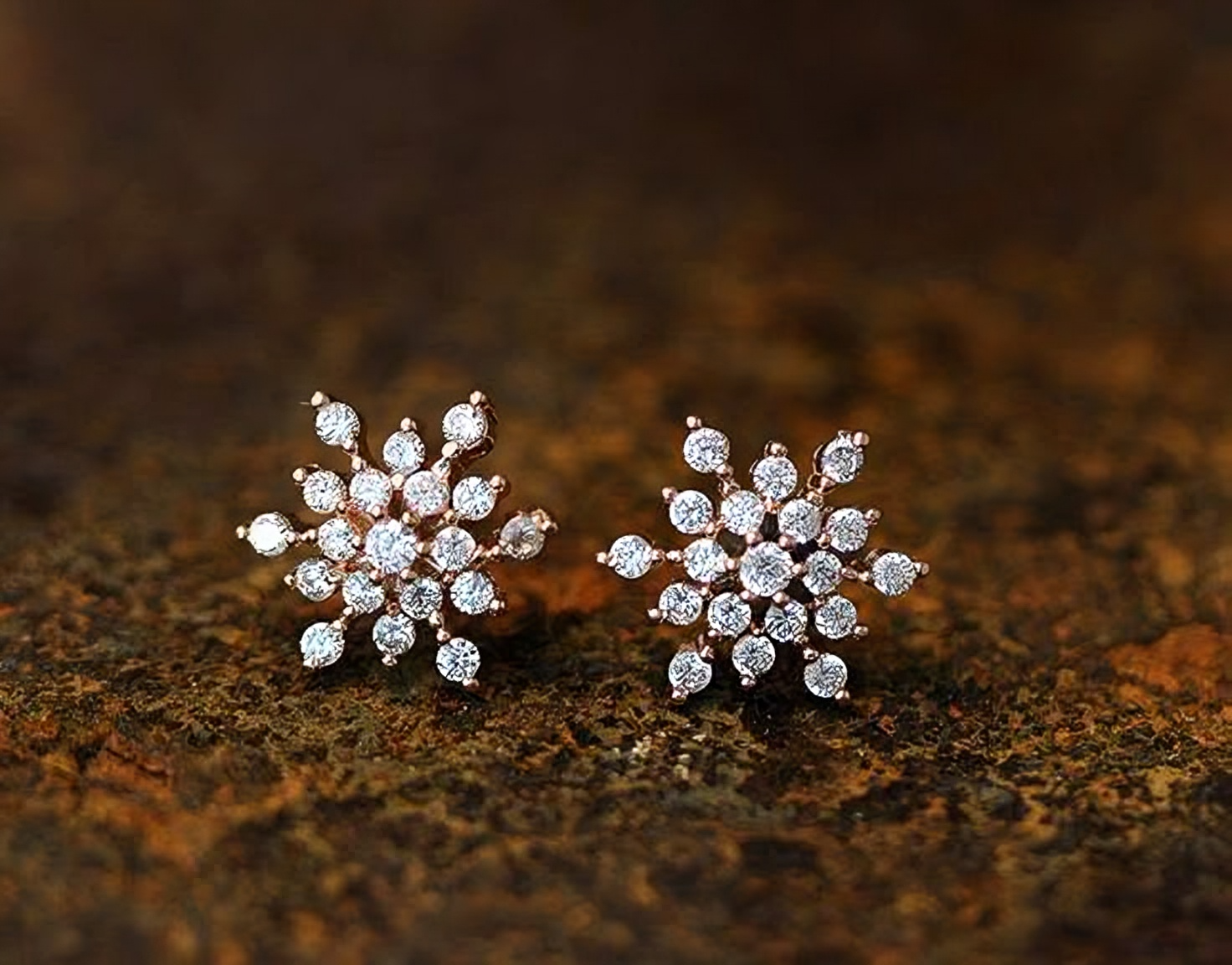 Diamond Snowflake Earrings
