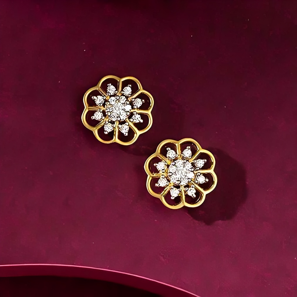 Blooming Elegance: Lab-Grown Diamond Floral Earrings